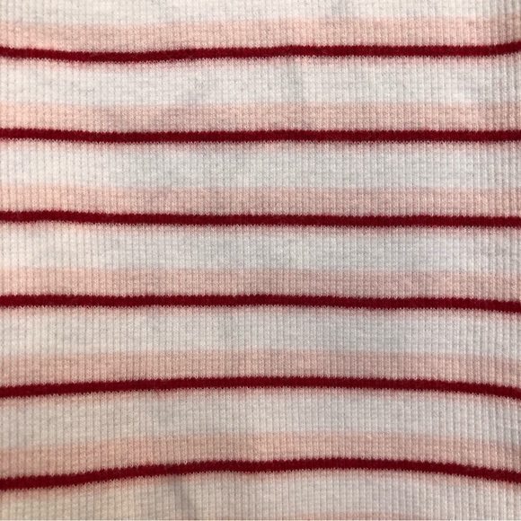 Faded, glory, striped red, and white collared shirt sleeve shirt SZ L EUC cotton - Picture 5 of 6